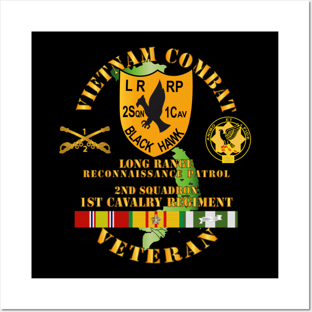 Vietnam Combat Veteran - 2nd Squadron, 1st Cav Regt  LRRP - Black Hawk w VN SVC Wall Art by twix123844